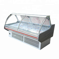 Réfrigérateur Vitrine, Congélateur Vitrine à Température Unique avec Porte en Verre pour la Vente de Viande, Ventes Chaudes