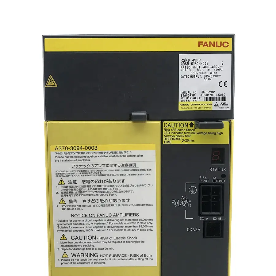 เครื่องขยายเสียงพาวเวอร์ซัพพลาย Fanuc ต้นฉบับ A06B-6150-H045