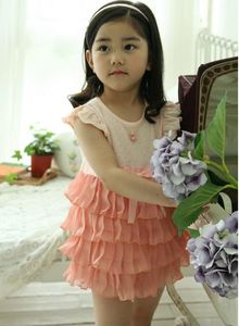 Vestidos de Encaje con Mangas Cortas para Niñas, Venta al Por Mayor, Verano 2015 - Product Image 5