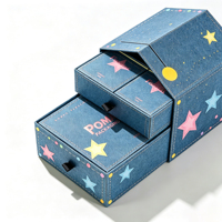Boîte rigide en forme de maison, boîte cadeau personnalisée à plusieurs tiroirs, boîte d'emballage spéciale en papier pour coffret cadeau cosmétique