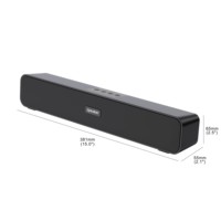 Barre de son Mgitec avec caisson de basses intégré, batterie 1000-2000 mAh, compatible clé USB 5.0, portable pour l'extérieur et la maison