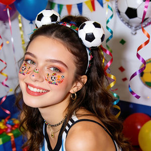 Tatouages temporaires imperméables pour le visage sur le thème de la Coupe du monde de football, autocollants de maquillage pour les fans d'événements sportifs - Product Image 4