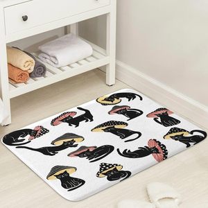 Nouveau style amusant champignon chat tapis de bain antidérapant mignon 70s 80s salle de bain tapis de sol Unique hilarant Art pour salle de bain - Product Image 4