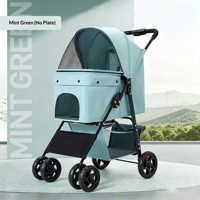 Leichter Metall-Klapp-Haustierwagen mit Einhand-Schnellklappmechanismus, extra großem Raum, für Corgis, Teddyhunde, kleine bis mittelgroße Hunde und Katzen
