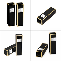 Boîte d'emballage pour soins de la peau en matériaux recyclés noir mat haut de gamme, boîte en papier pliable personnalisée avec éponge pour sérum et tonique de beauté