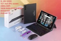 Tablette éducative pour étudiants ultra-fine B10 Wifi, écran IPS HD 10,1 pouces, double SIM, processeur quadricœur, Android 13, 32 Go, 1,8 GHz, clavier