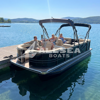 Bateau Ponton Tritoon de Luxe en Aluminium, Personnalisable, de 4,5-9m, pour Croisière, Famille et Fête, à Vendre