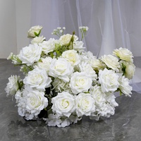 Nouvelle Composition Florale Artificielle en Soie Rose pour Mariage Transfrontalier avec Arche et Décorations de Table pour Demande en Mariage et Photographie