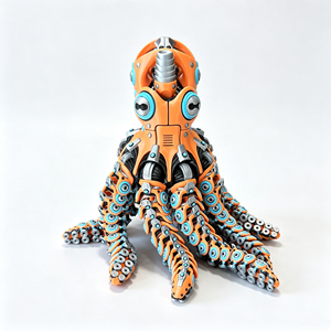 Figurine d'octopus articulé imprimée en 3D FDM, décoration de bureau flexible, ornement de maison, cadeau - Product Image 2