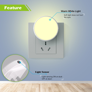 ไฟกลางคืน LED แบบเสียบปลั๊ก รุ่นมินิทรงกลม พร้อมเซ็นเซอร์ตรวจจับแสงตั้งแต่พลบค่ำถึงรุ่งเช้า ประหยัดพลังงาน 0.5 วัตต์ ปลั๊กแบบ US EU AU สำหรับใช้ภายในอาคาร - Product Image 2