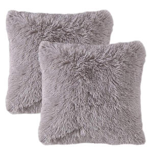 Home <b>Sofa</b> Decor 45x45cm Fur Cushion Cover Hairy Faux Plain Plush Fluffy Soft Cushion Cover <b>Pillow</b> Solid Color Cases - Product Image 5