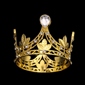 Corona <span class=keywords><strong>de</strong></span> pastel <span class=keywords><strong>de</strong></span> cumpleaños, tocado <span class=keywords><strong>de</strong></span> hoja redonda para niños, cabeza <span class=keywords><strong>de</strong></span> <span class=keywords><strong>novia</strong></span> <span class=keywords><strong>de</strong></span> aleación, decoración <span class=keywords><strong>de</strong></span> ramo festivo - Product Image 1