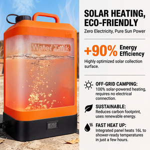 <span class=keywords><strong>Douche</strong></span> solaire portable en silicone pour l'extérieur, capacité de 16 L, étanche, pour la plage et le camping - Product Image 5