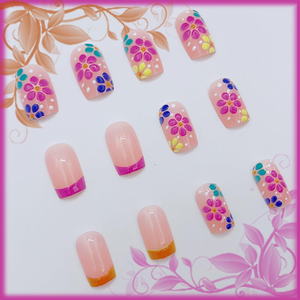 <span class=keywords><strong>Uñas</strong></span> Postizas con Forma de Almendra Little Flower, Diseño Vibrante y Colorido con Múltiples Patrones, Juego de 24 <span class=keywords><strong>Uñas</strong></span> Postizas de ABS - Product Image 3