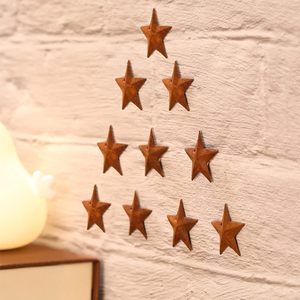 24 pièces étoile de grange rouillée en métal pour artisanat avec trous 1.18 pouces primitifs antiques ornements artisanaux d'étoile de campagne rustique - Product Image 2