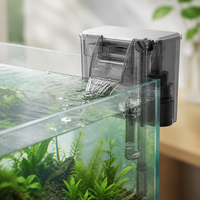 Filtre d'aquarium à suspendre avec cascade, purificateur de réservoir de poissons avec écrépineur de film gras, débit réglable pour aquarium d'eau douce