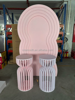 Arche de toile de fond en acrylique rose vif SMS, support mural en PVC en forme d'arche pour décorations de mariage