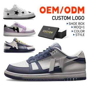 Zapatillas de Cuero Genuino Transpirables con Logotipo Personalizado al por Mayor, Diseño Personalizado, Estilo Casual para Caminar en Otoño, Tendencia en Zapatos Lisos para Hombre - Product Image 1