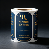 Autocollants personnalisés en vinyle mat de luxe avec dorure à chaud, logo personnalisé, code-barres imprimable, adhésif puissant, estampage UV inversé, argenté
