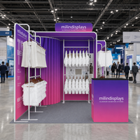 Stand d'exposition modulaire personnalisé en aluminium avec tissu tendu, portable et réutilisable pour la promotion de votre marque lors des salons