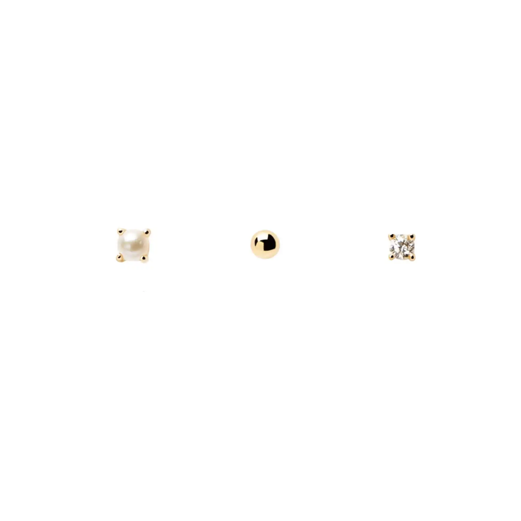 Tiny gold plated stud earrings set wholesale sterling silver 925 jewellery