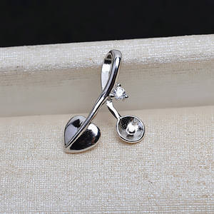 Pendentif en argent S925, accessoires de bricolage, plaqué or, feuille, cerise, cœur, pendentif, support vide pour 6-8 perles, pierre naturelle, bijoux 4151 - Product Image 4