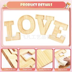 Wooden Love Letter <b>Tray</b> 30cm Creative <b>Snack</b> Serving <b>Tray</b> For Home Decor - Product Image 3