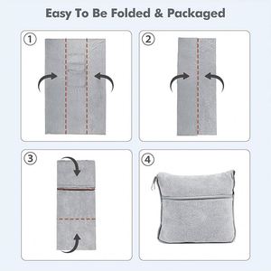 Lightweight Portable Hiking Drawstring Stowable Travel Foreign Trade Wholesale Solid Color Flannel Camping Blanket - Product Image 4