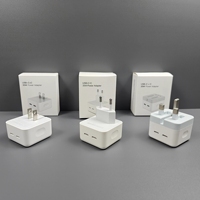 Cargador Rápido PD de Alta Potencia con Doble Puerto USB-C Tipo C de 35W para EE. UU./UE/Reino Unido, para iPhone 16 15 14 13 12 Pro