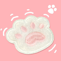 2025 gros mignon chien chiot Patch pied patte fer sur broderie Chenille patchs personnalisé brodé adhésif patchs Floral