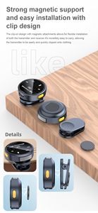 Micrófono Lavalier Inalámbrico de Cuatro Luces, Plug-and-Play, Magnético, con Cancelación de Ruido, Hi-Fi, 40H, para YouTube, TikTok Live, Venta al Por Mayor OEM - Product Image 6