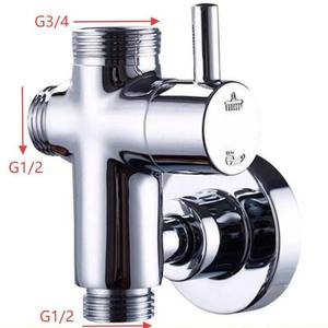 Valvola Angolare Contemporanea in Ottone per Bagno con Deviatore Doccia a Pioggia Grande a Doppia Modalità - Product Image 3