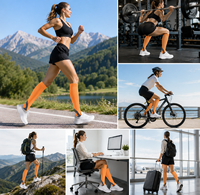 Vente en gros de chaussettes de sport professionnelles de haute qualité Design personnalisé à la mode Chaussettes de sport athlétiques faciles à porter sur le genou Bas à haute compression