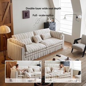 wabi sabi linen hyacinth <b>sofa</b> detachable washable down filled straight couch <b>for</b> small living room - Product Image 2