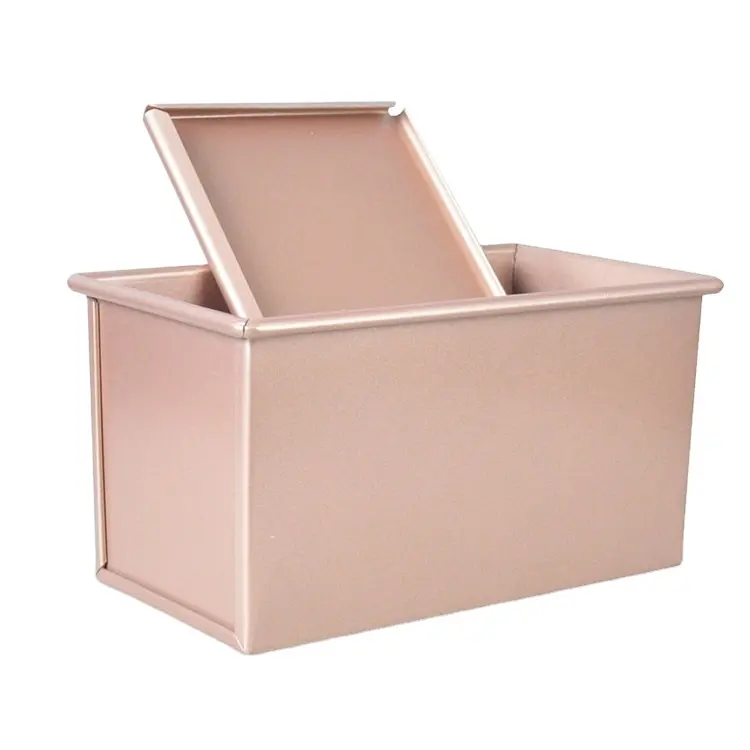 ckot 1.0MMThick450Gram aluminum alloy champagne gold slide cover non-stick Toast Box loaf form