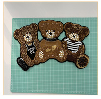 Nouveaux patchs brodés en sergé chenille motif ours, écologiques, à coudre, broderie informatique, autocollants en tissu pour la décoration de vêtements