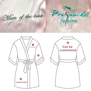 Cerimonia nuziale del commercio all'ingrosso delle donne di abito sposa damigella d'onore del merletto <span class=keywords><strong>vestaglia</strong></span> di seta personalizzata solido <span class=keywords><strong>kimono</strong></span> abiti di raso per la festa nuziale - Product Image 4