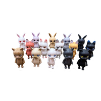 Jouet de chat en PVC unisexe mignon série d'animaux de dessin animé moulés par injection de 5cm pour poupées d'activité pour enfants