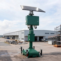 Tour de vidéosurveillance solaire 24/7 avec caméra de sécurité autonome et mât de 4 m pour événements publics