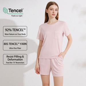 <span class=keywords><strong>Pigiama</strong></span> Estivo da <span class=keywords><strong>Donna</strong></span> in Modal Tencel Lenzing 80S, Set <span class=keywords><strong>Leggero</strong></span> per il Sonno - Product Image 1