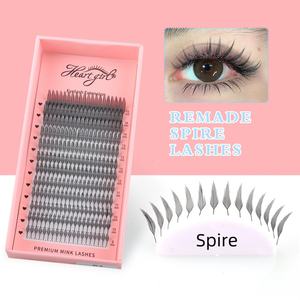 Nouvelle tendance 2025, extensions de cils pré-fabriquées imprimées en 3D au laser, extensions de cils douces de style manga, cils en spirale moelleux, vente en gros, cils épais et pointus - Product Image 1