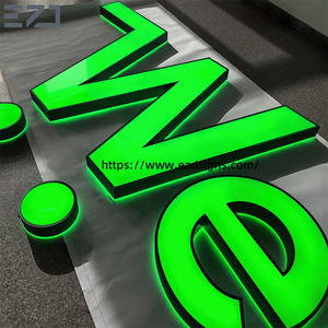 EZD Panneau avant de magasin d'affaires extérieur rougeoyant personnalisé Lumière <span class=keywords><strong>verte</strong></span> 3D LED Lettres de canal pour la publicité - Product Image 2