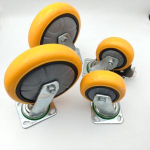 Hochwertige 3 4 5-Zoll-Handkartenrollen Mittelgroße Lenk rolle mit massivem <span class=keywords><strong>PU</strong></span>-Kunststoff rad Nylon und TPR-Material rollen - Product Image 5