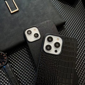 Nhà Máy Thiết Kế Cao Cấp Pebble Da Đầy Đủ Bọc Lại Bìa Điện Thoại Trường Hợp Kim Loại Khung Cho <span class=keywords><strong>Iphone</strong></span> 12 Pro - Product Image 2