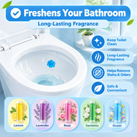 Nettoyant WC en gel parfumé, tampons adhésifs en gel pour cuvettes de toilettes, désodorisant pour une salle de bain fraîche et parfumée
