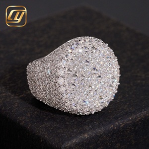 Hip Hop Iced Out Wide Ring 925 Sterling Silver All Over Micro Pave VVS Lab Grown Diamond Statement Men’s Party Jewelry Unisex - Product Image 3