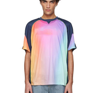 Camiseta de Fútbol Personalizada para Hombre, Estilo Urbano, Holgada, Multicolor, de Manga Corta - Product Image 1