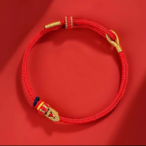 Pulsera de Paracord Ajustable y Duradera para Senderismo y <span class=keywords><strong>Camping</strong></span>, Color Rojo Simboliza la Buena Suerte - Product Image 4