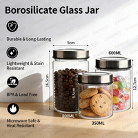 Ensemble de pots à épices hermétiques en verre borosilicate écologique avec couvercle sans BPA, compatibles micro-ondes, durables et empilables