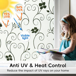 Elettricità statica per la casa pellicola decorativa per finestre in PVC soggiorno camera da letto Privacy pellicola di vetro con motivo a vite in bianco e nero - Product Image 3